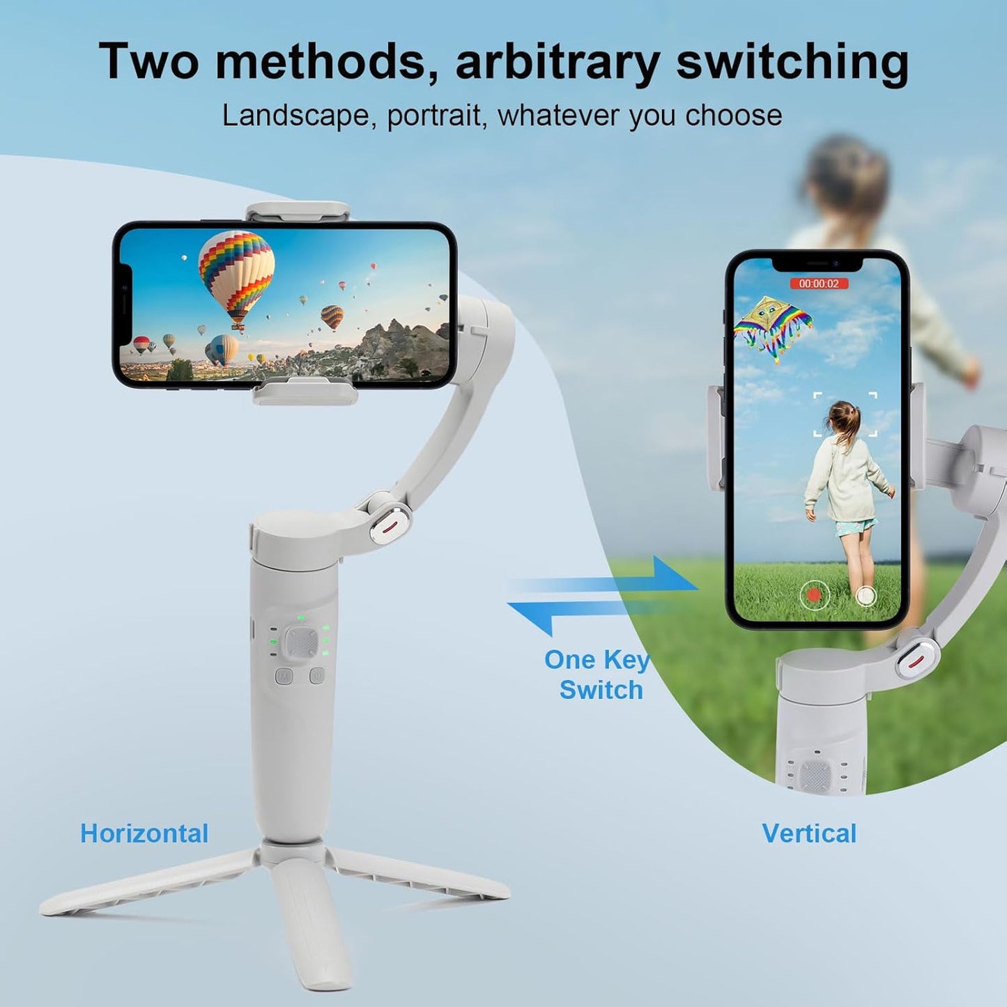 M1 Foldable 3-Axis Gimbal Stabilizer | Advanced Gyroscope | Shake-Free Footage | Object Tracking | Panoramic, Time-Lapse & Slow-Motion | 2500mAh Battery | Ideal for Vlogging & Travel