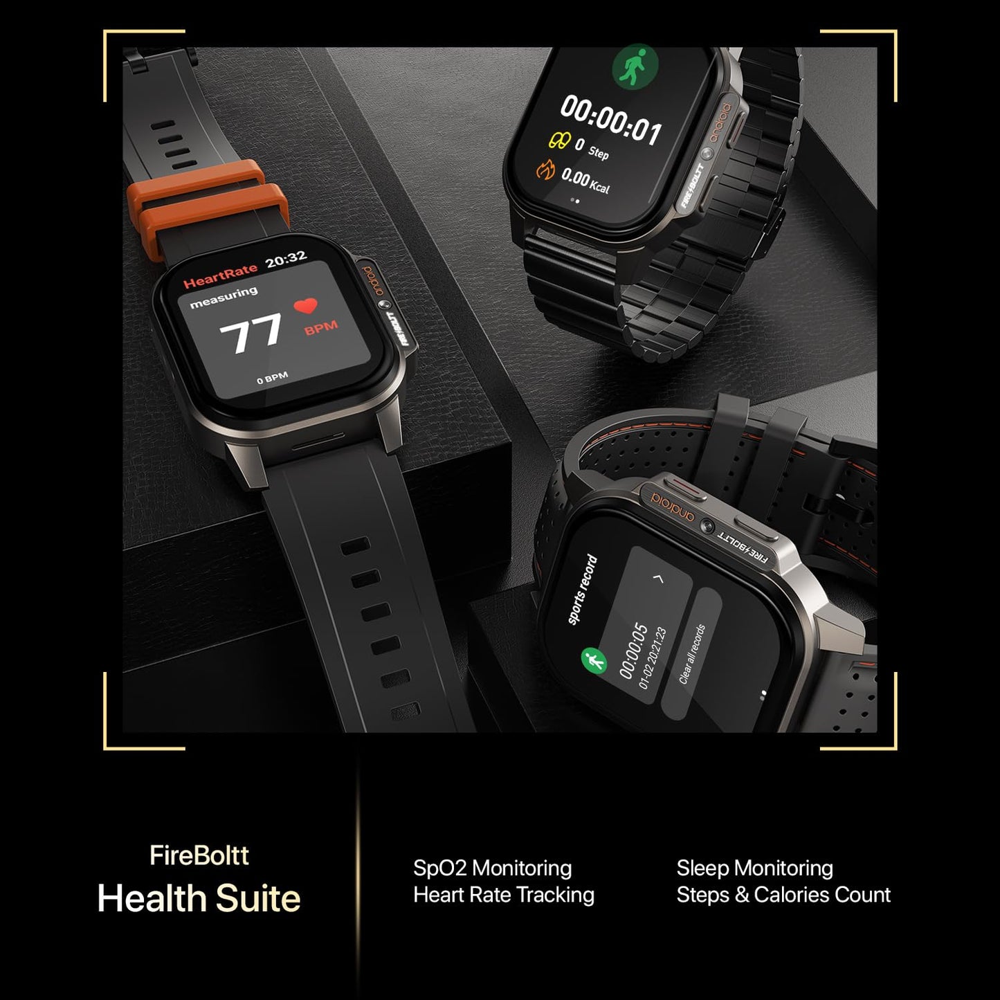 Fire-Boltt Snapp Smart Watch, Selfie Camera, 4G Nano-SIM Slot, 54.1mm AMOLED Display, Play Store- Unlimited apps, 1000mAh Battery, 2GB/4GB RAM + 16GB/64GB ROM (Archaic Black)