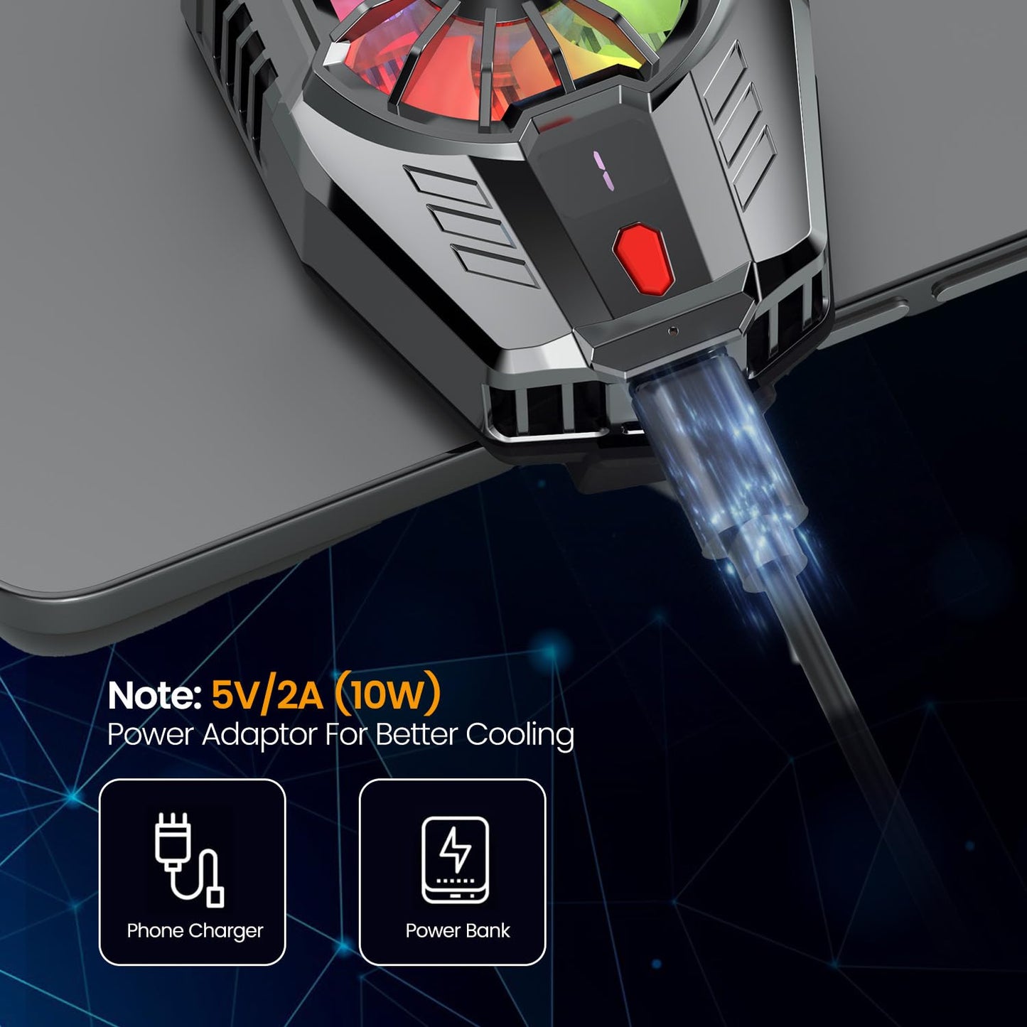 Portronics Cool Pulse Instant Mobile Cooling Fan for Gamer with Radiator Cooling Technology Gaming Accessory Kit (Black, For Android, iOS)