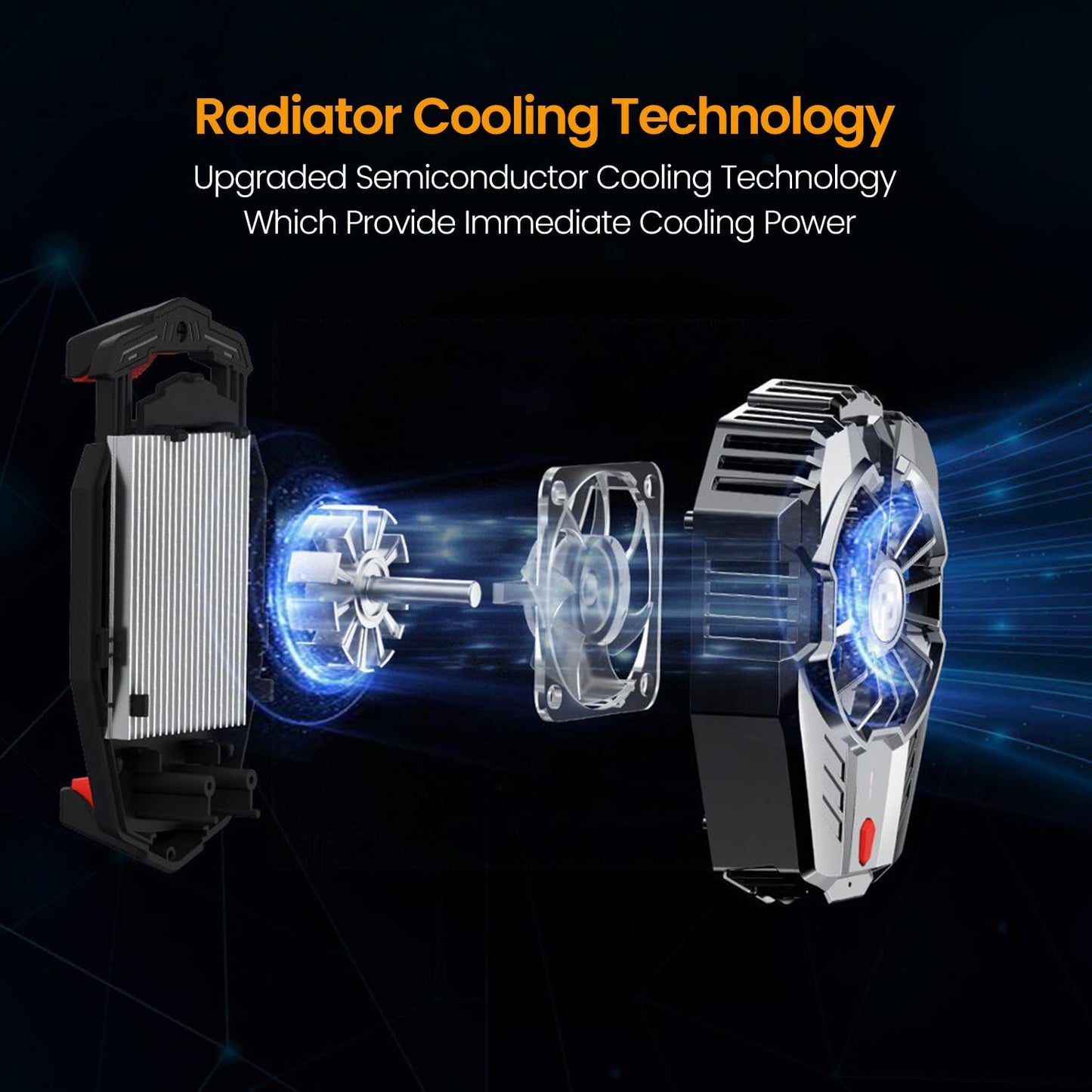 Portronics Cool Pulse Instant Mobile Cooling Fan for Gamer with Radiator Cooling Technology Gaming Accessory Kit (Black, For Android, iOS)