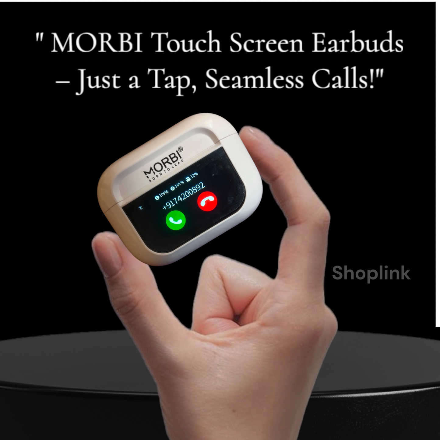 MORBI™ Touch Screen TWS Earbuds with 32 db ANC + ENC. (3 Months Warranty)