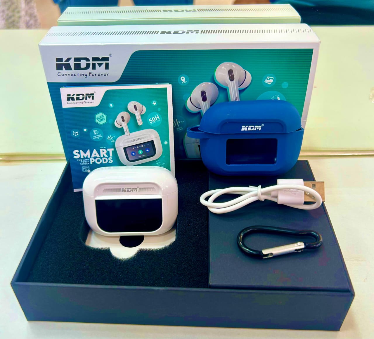KDM™ W1 ScreenTWS Touch Screen Earbuds(6 Months Warranty)