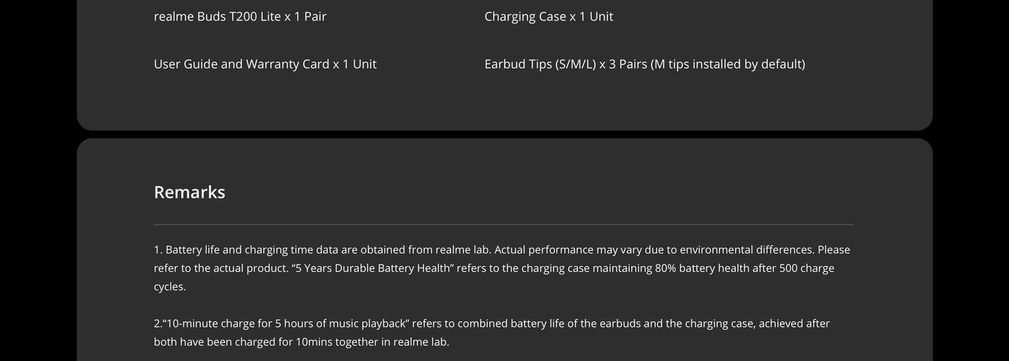 realme Buds T200 Lite Bluetooth in Ear Earbuds,4 Mic, AI ENC for Calls,48 Hours Total Playback with Fast Charging and Low Latency Gaming TWS,Google Fast Pair, with mic (Volt Black)