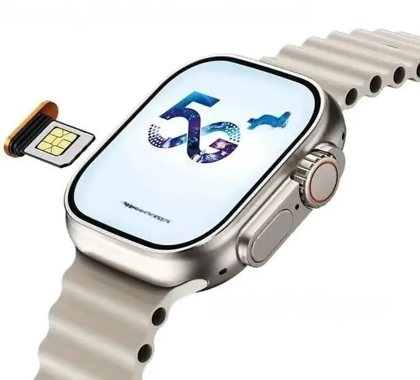 Wisme 3+1 Smartwatch with 8GB RAM & 128GB Storage – 180° Rotating 12MP Camera, 4G/5G Sim, Wireless Charging, 60Hz Display,