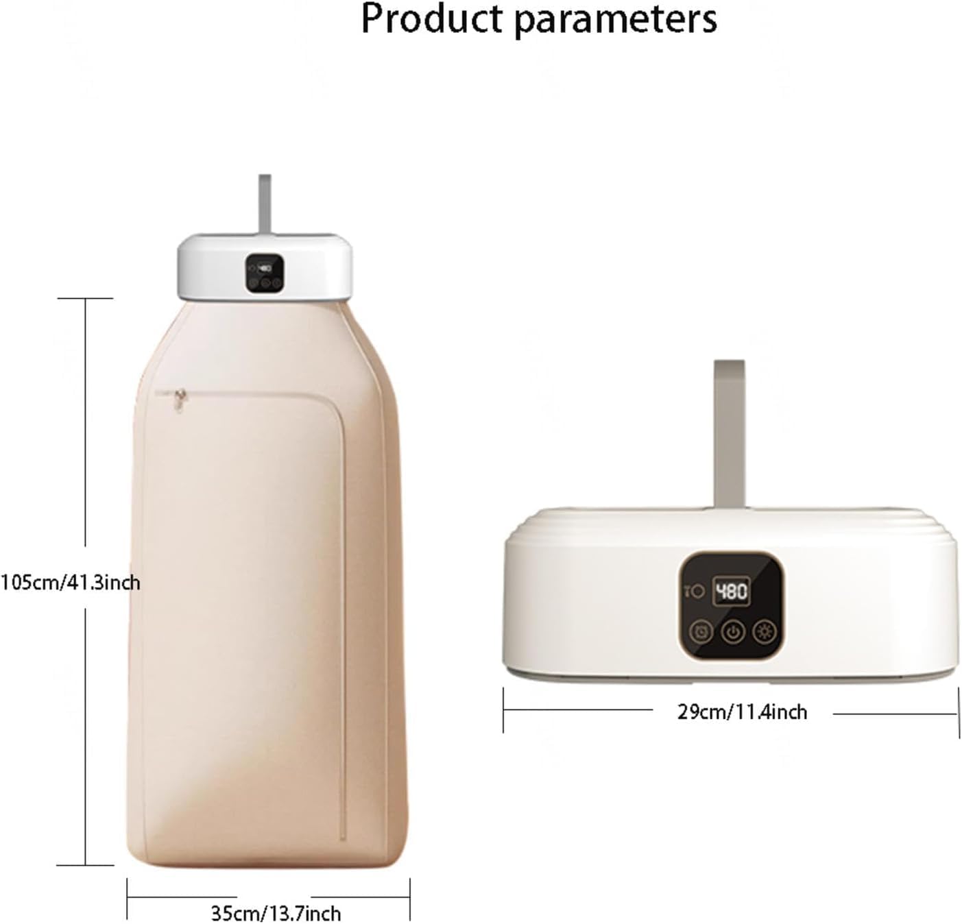 Mini Laundry Dryers with Remote Control,Portable Clothes Dryer,Small Compact Foldable Electric Drying Machine with Dry Bag for Travel,RV,Home,Apartment