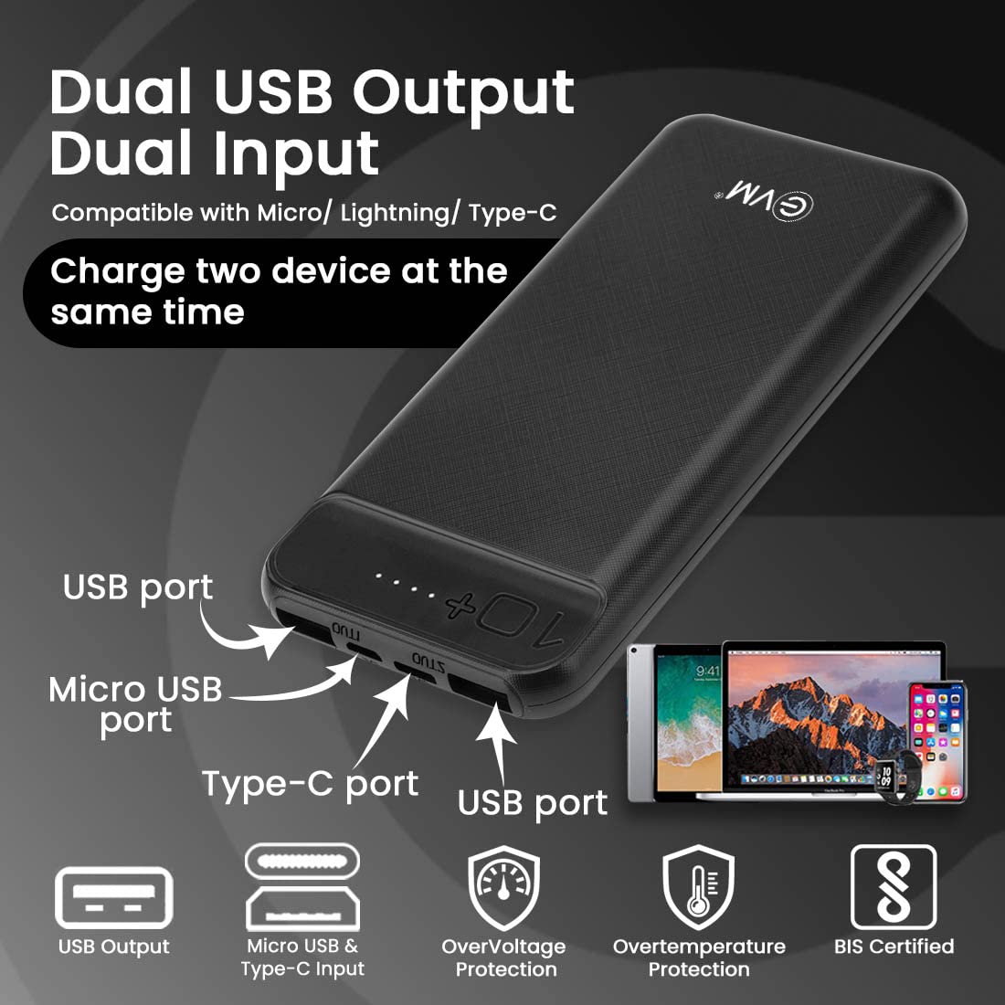 EnCharge Power Bank 10,000mAh EVM P0109