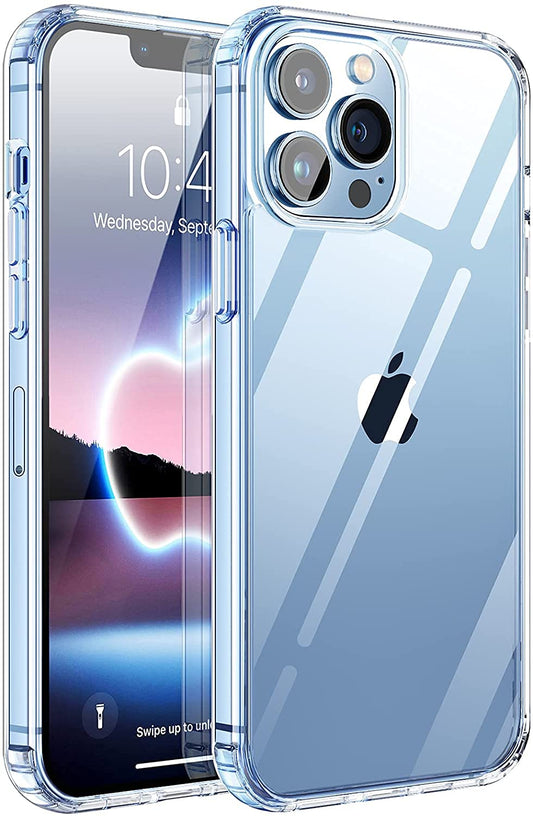 Amozo Ultra Hybrid Camera and Drop Protection Back Cover Case for iPhone 13 Pro (TPU + Polycarbonate | Crystal Transparent)