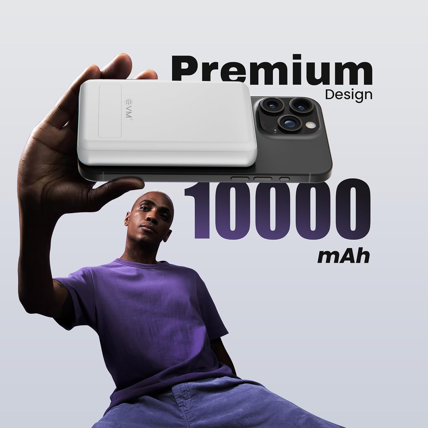 EVM EnMag Ace P0301 10000mAh Power Bank – 15W Wireless Charging, 22.5W Fast Charging, Magnetic Compatible-EVM P0301