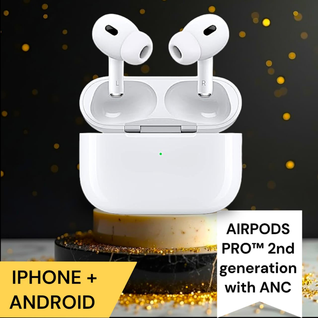 AIRPOD PRO (2nd GEN) ANC [Iphone & Android] (FREE  Leather cover🤩) (100%Replacement policy ✅ )