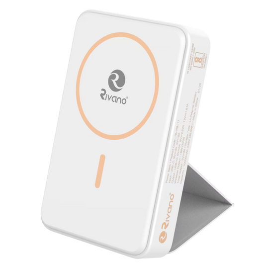 Rivano 10000mAh 22.5W Wired & Wireless With MagSafe Compact Pocket Size Power Bank WITH BRACKET