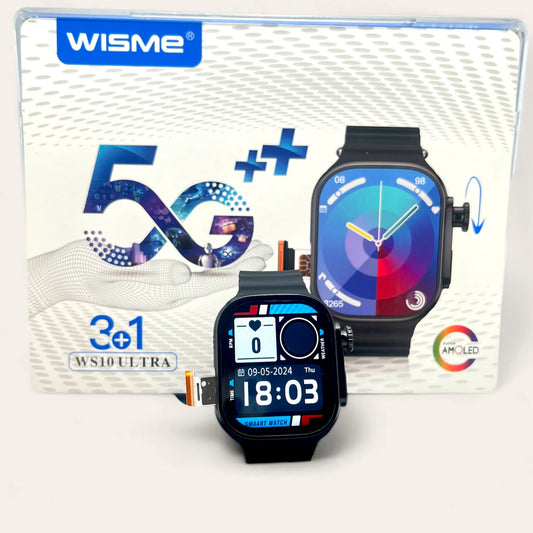 Wisme 3+1 Smartwatch with 8GB RAM & 128GB Storage – 180° Rotating 12MP Camera, 4G/5G Sim, Wireless Charging, 60Hz Display,