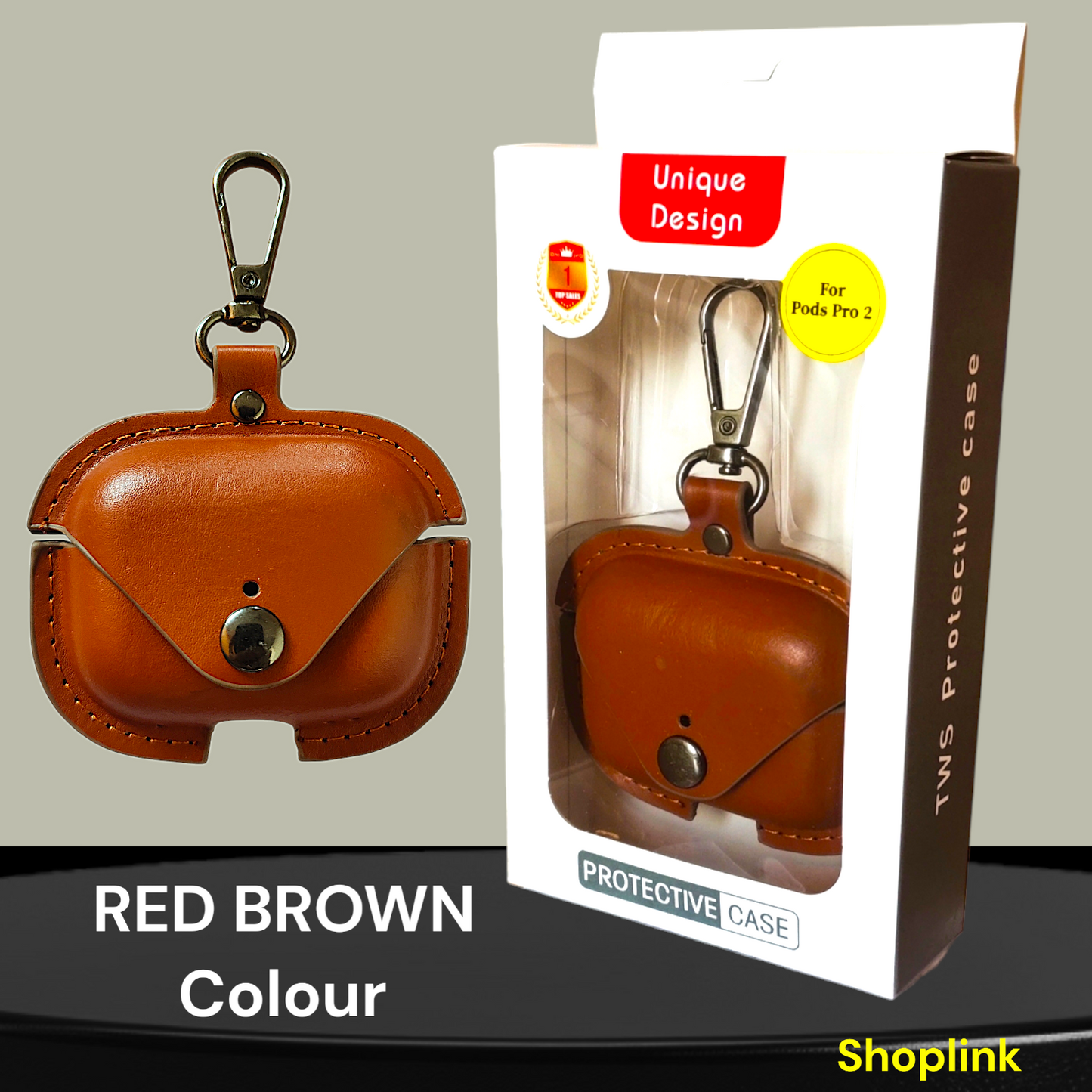 ShopLink Premium Luxury Leather Airpod Case cover