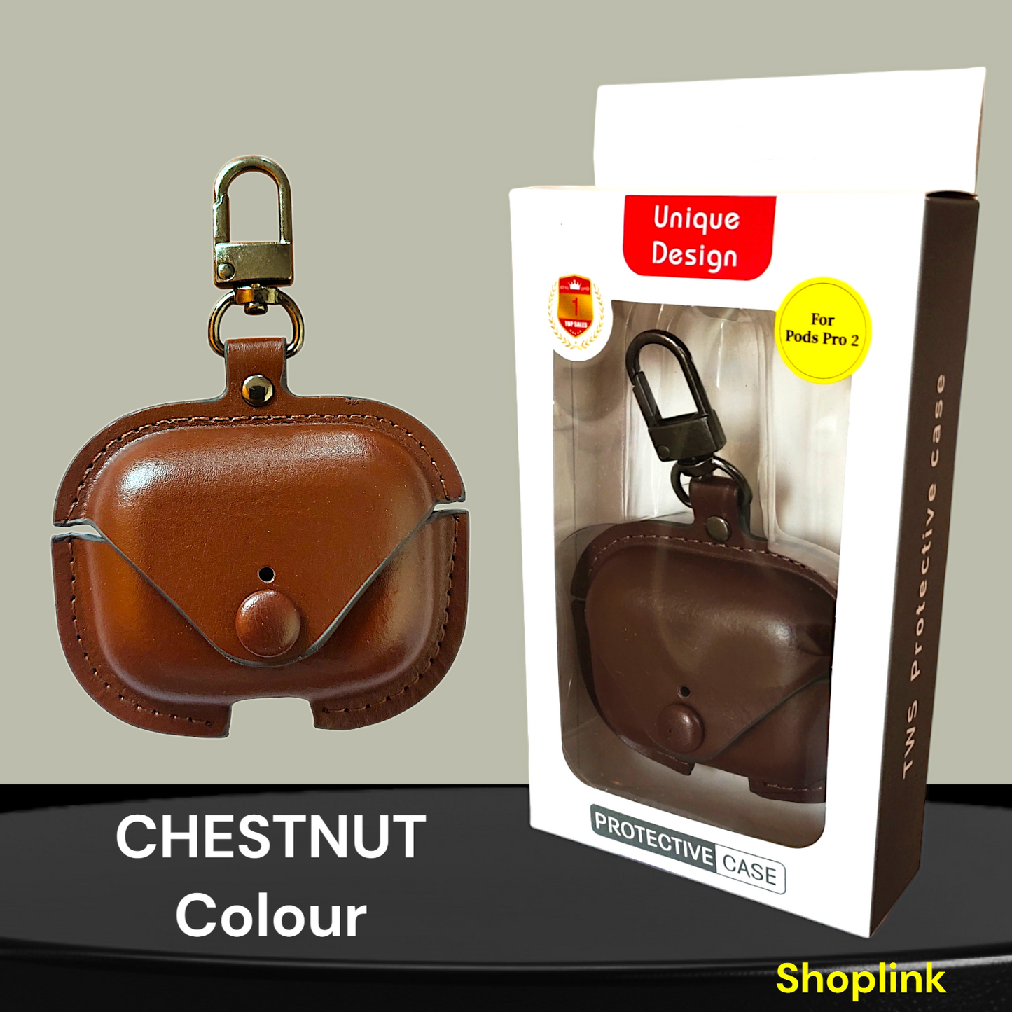 ShopLink Premium Luxury Leather Airpod Case cover