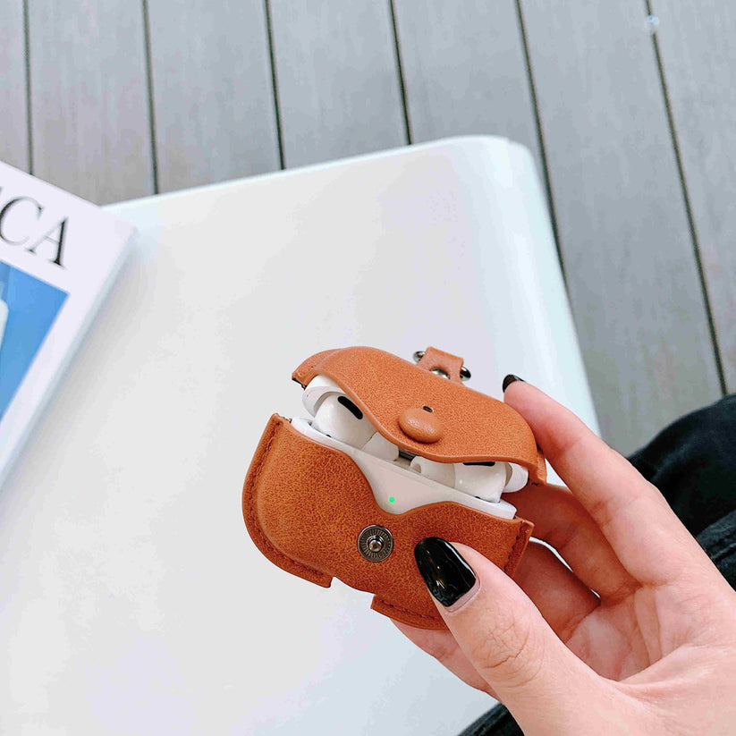 ShopLink Premium Luxury Leather Airpod Case cover